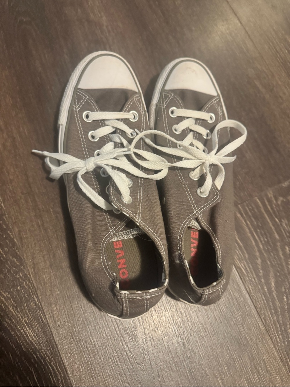 Converse Low-Top Canvas Sneakers in Brown with White Accents